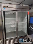 TRUE 2 door glass reach in refrigerator m/n T-49G
