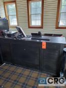 Lot of (1) service counter 70 in. (w) x 18 in. (deep) x 35 on. (tall), and (1) 4 drawer black filing