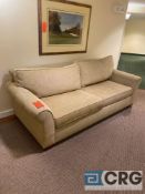 Lot of furniture including sofa 7.5 ft, with (2) matching beige upholstered side chairs