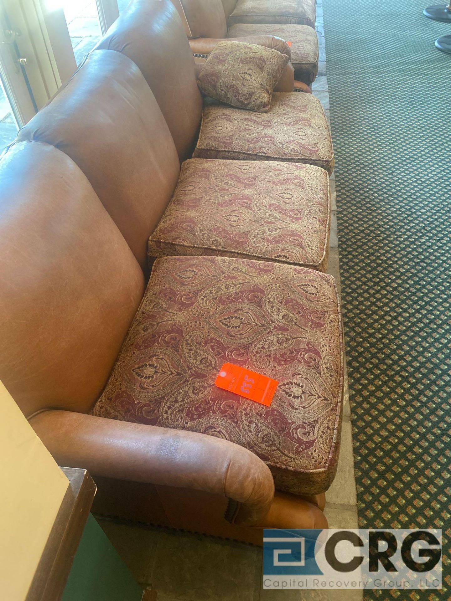 Hickory Chair Furniture Co. leather sofa 7.5 feet long