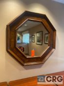 Wood-framed wall mirror in octagon shape 4 foot diameter