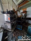 Lot of miscellaneous restaurant equipment including, propane stoves, tray racks, (2) frialators,