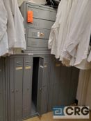 Lot of (8) sections of lockers, (6) 26 in. (w) x 21 in. (deep) x 43 in. (tall), (2) 18 in. (w) x