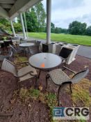 5 piece set of outdoor furniture including (4) metal chairs and table 43 in. diameter