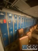 Lot of (6) Penco metal locker units, including (2) 8-locker 4x2 units E.D. 16 inches deep 4 feet