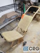 Metal tri-wheel chair transport cart