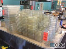 Lot of asst plastic food service trays and insert pans