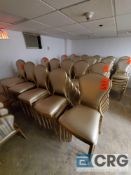 Lot of (60) Global Allies Inc. Portico style upholstered / wood stacking chairs (can stack 8 high)