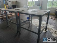 Lot of (2) 48 X 48 inch portable steel tables