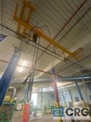 Harrington 11 ft wide 1/2 ton bridge crane with 1/2 ton Harrington chain hoist and pendant