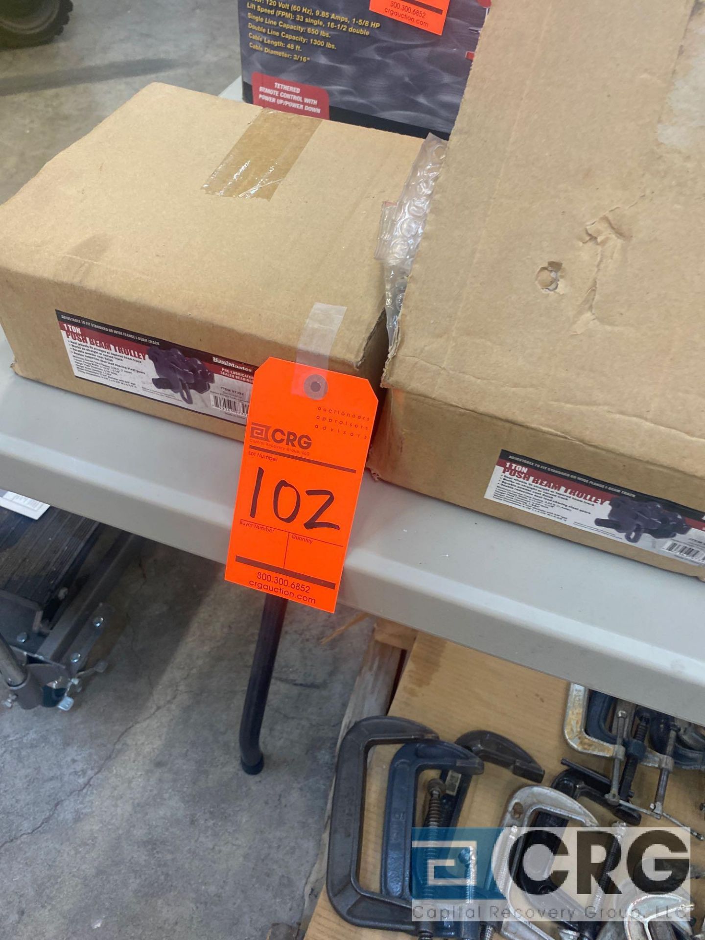 Lot of (2) HaulMaster push beam 1 ton trollies, MN 97392 (NEW IN BOXES) - Image 4 of 4