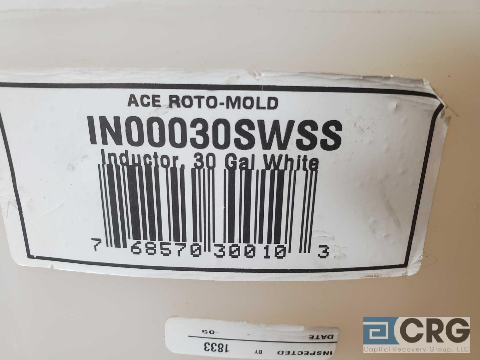 Lot of (3) Ace Roto-Mold 30 gal cap plastic gravity feed hoppers - Image 3 of 3