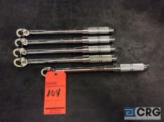 Lot of (5) Stanley Proto 3/8 drive micrometer torque wrenches
