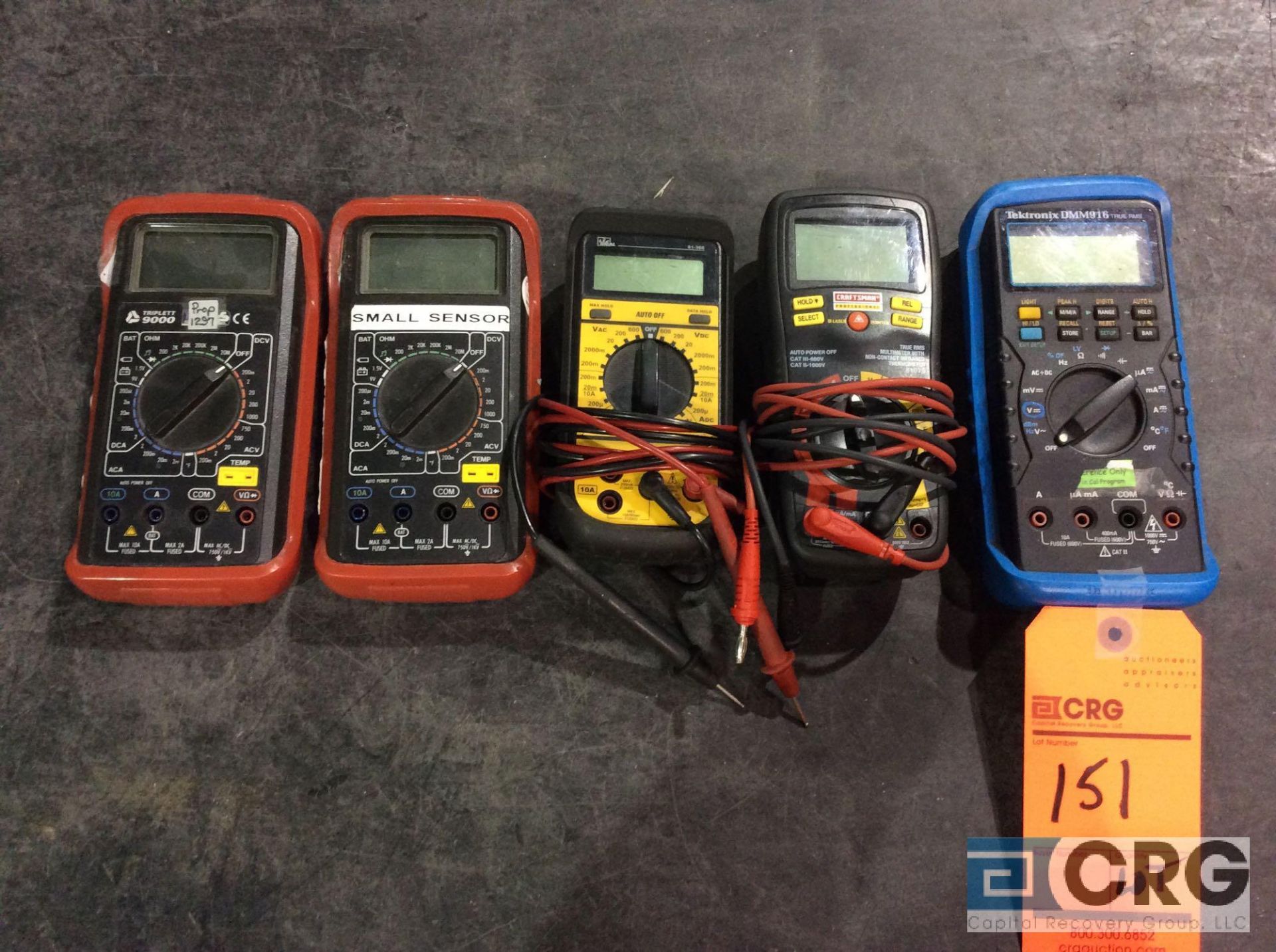 Lot of (5) asst multimeters including (2) Triplett 9000, (1) Ideal 61-360, (1) Craftsman 81079