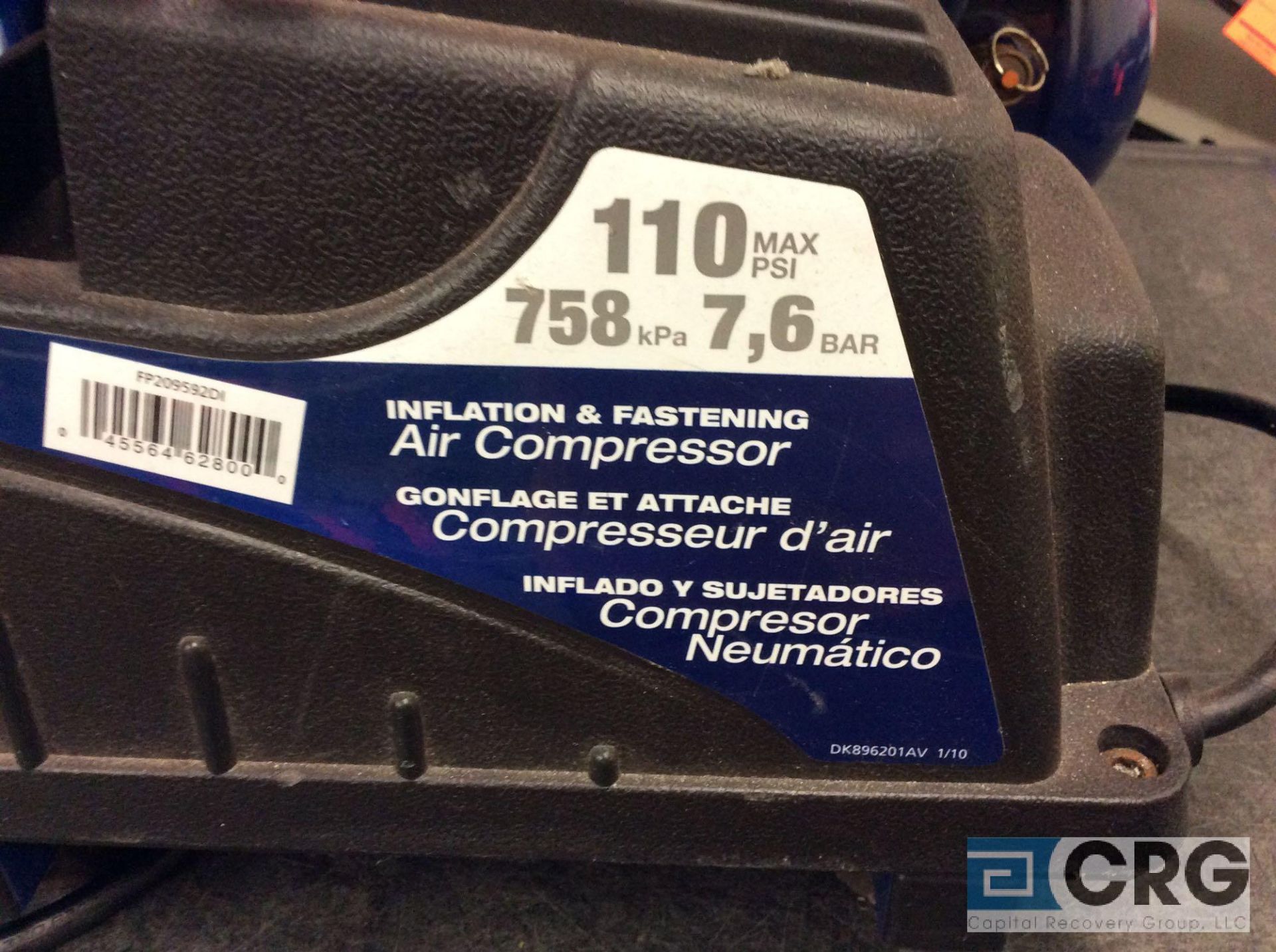 Campbell Hausfeld FP209501 portable inflation and fastening air compressor, 110 max psi, 1 phase - Image 2 of 3