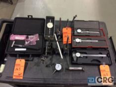Lot of asst inspection tools including (3) asst dial calipers, (5) asst magnetic indicator