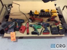 Lot of asst cordless drills, batteries and chargers
