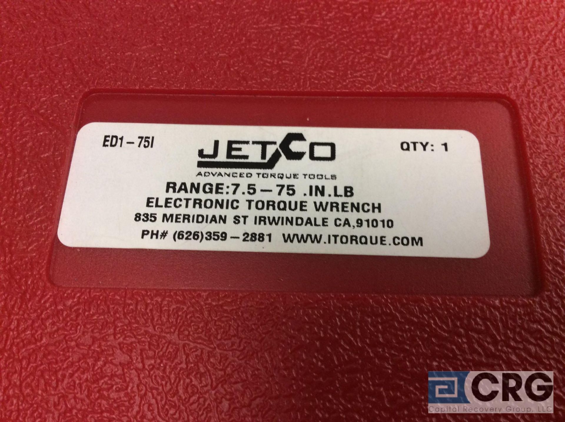 Lot of (2) Jetco ED1-75I digital torque wrenches with cases - Image 2 of 2