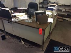 Lot of office furniture including (4) metal desks (2) file cabs, and chairs