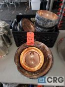 Lot of asst size rustic copper bowls