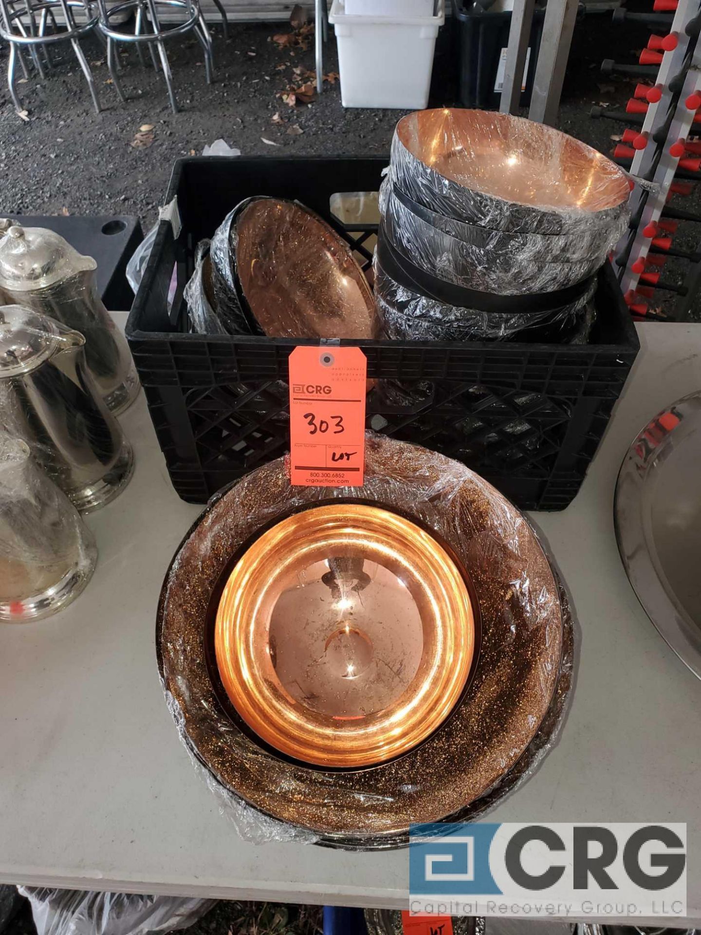 Lot of asst size rustic copper bowls