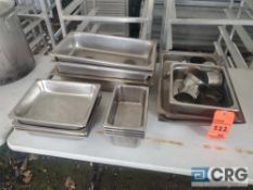 Lot of asst insert pans and Sterno holders