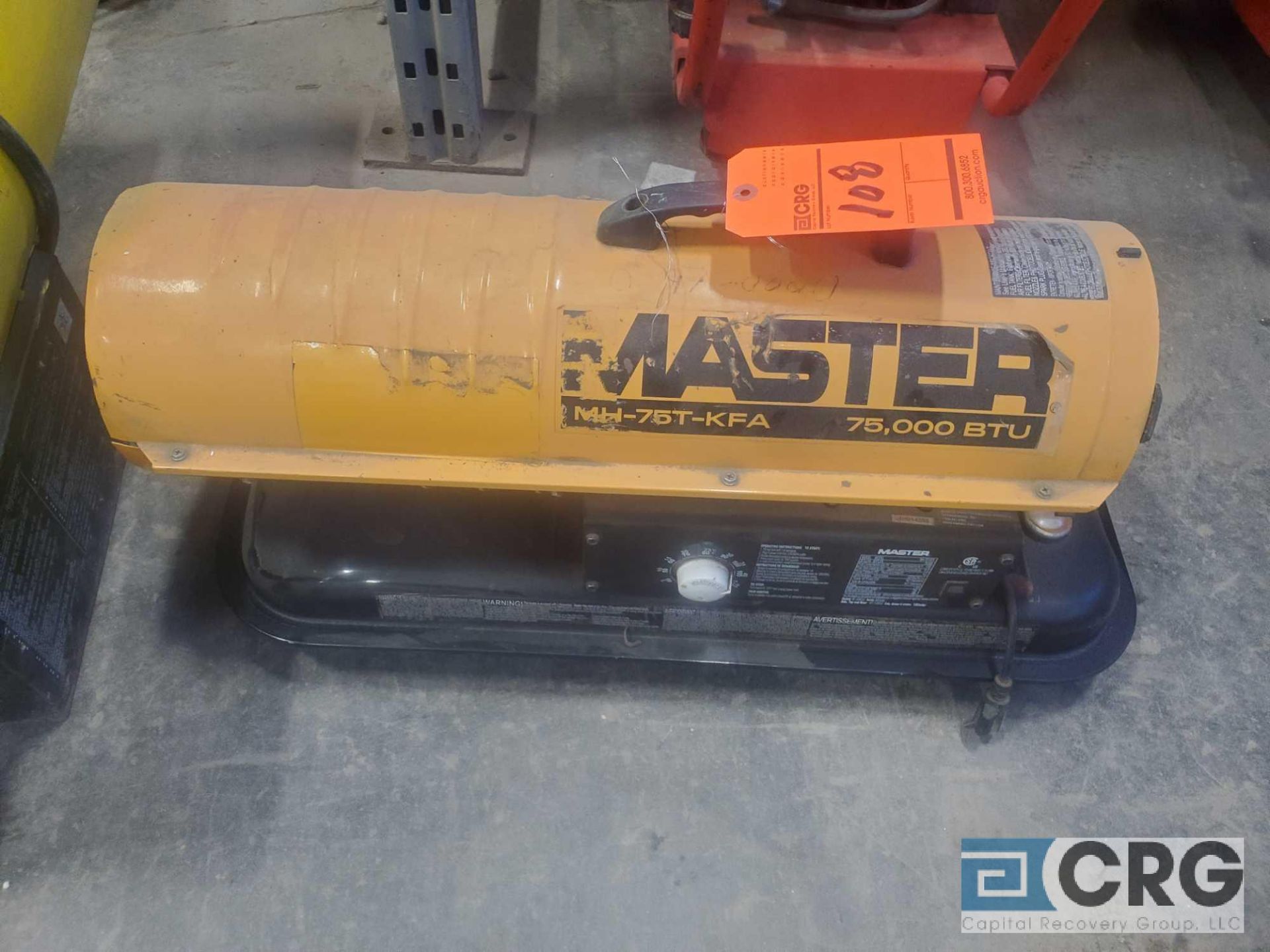 Master MH-75T-KFA 75,000 BTU kerosene torpedo heater, (097-04)