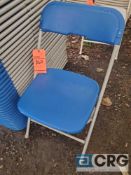 Lot of (95) steel / plastic folding chairs BLUE/GRAY