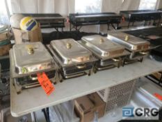 Lot of (4) gold accent fancy chafing dishes
