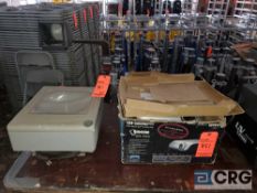 Lot of A/V equipment including Sharp projector, JVC and VocoPro sound systems and vintage projection