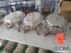 Lot of (3) oval fancy chafing dishes