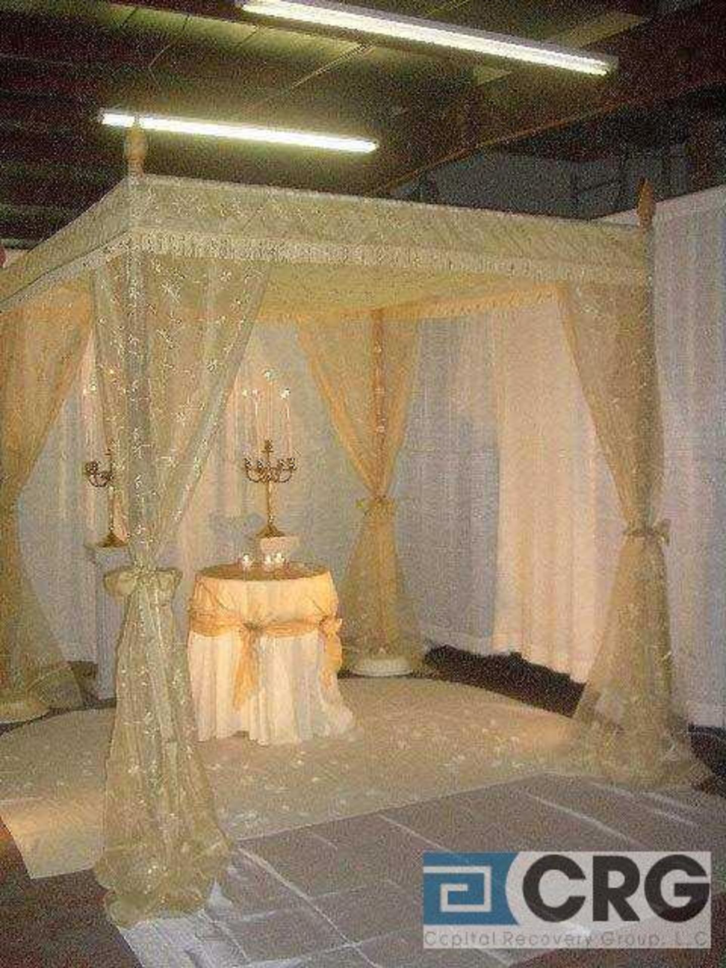 wood frame Chuppah with weighed base plates and linens - Image 2 of 2