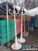 Lot of (2) 4-bulb pedestal decorative light poles