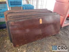 Lot of (13) 6 ft wood folding tables