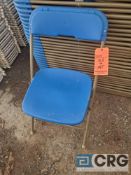 Lot of (100) steel / plastic folding chairs BLUE/BROWN