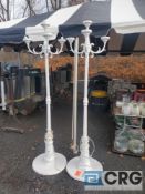 Lot of (2) 4-bulb pedestal decorative light poles