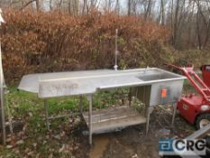 8 ft stainless steel sink with drainboard