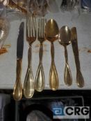 Lot of K and V gold pattern silverware including approx (80) knives, (160) butter knives, (70)