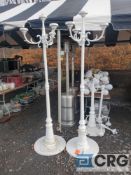 Lot of (3) 4-bulb pedestal decorative light poles