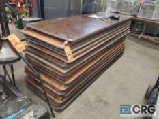 Lot of (17) 8 ft wood folding tables