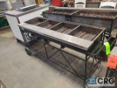 6 ft portable propane gas grill, (MISSING GRATES AND LAVA STONE)