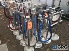 Lot of (20) stanchions with asst ropes