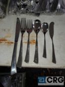 Lot of Mikasa silver patter silverware including approx (130) knives, (80) forks, (140) salad forks,