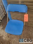 Lot of (100) steel / plastic folding chairs BLUE/BROWN