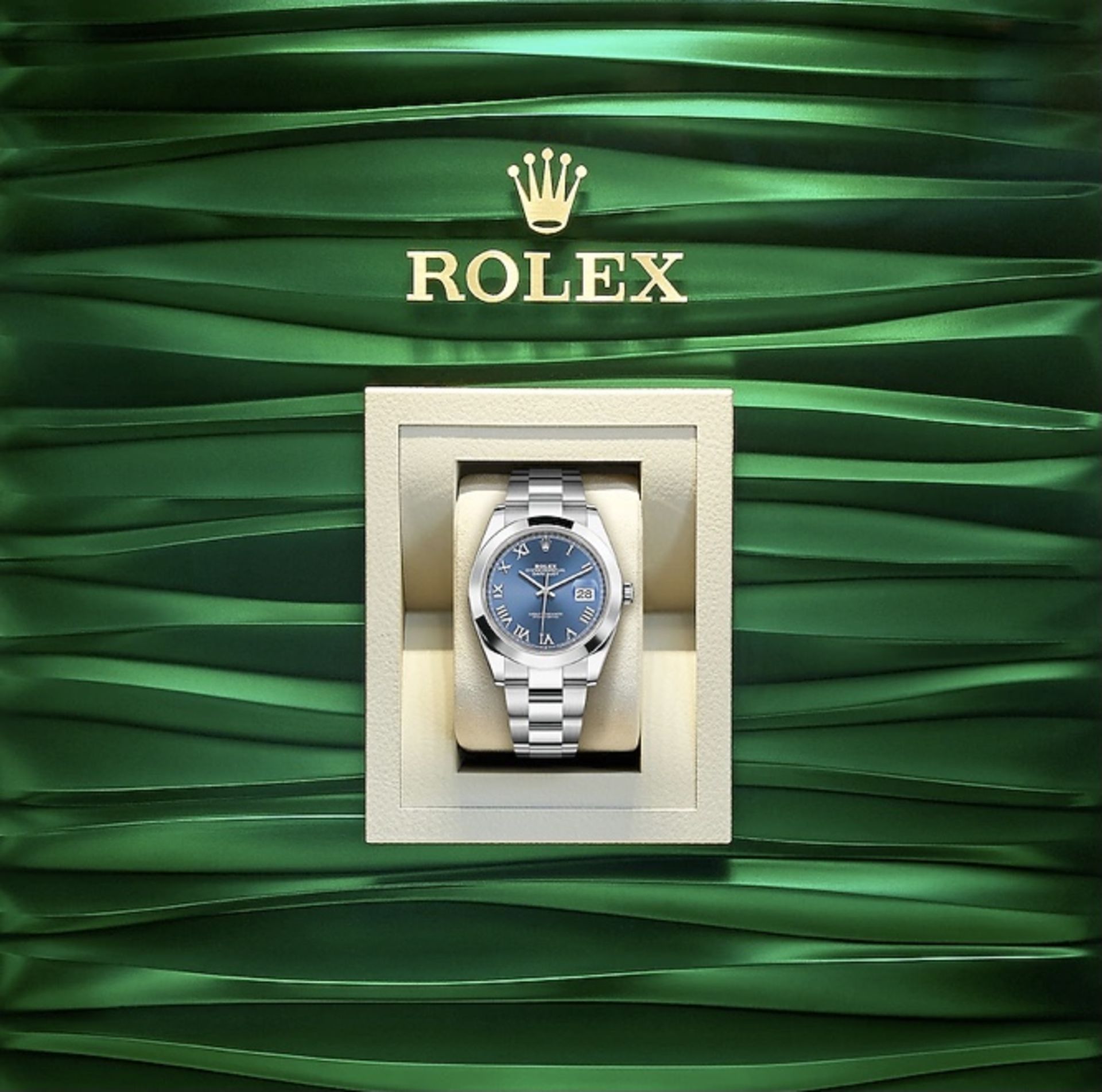 On Sale ROLEX DATEJUST 41mm OYSTERSTEEL "AZZURRO BLUE" NEW / UNWORN -ALL SET INCLUDING WARRANTY CARD - Image 2 of 2