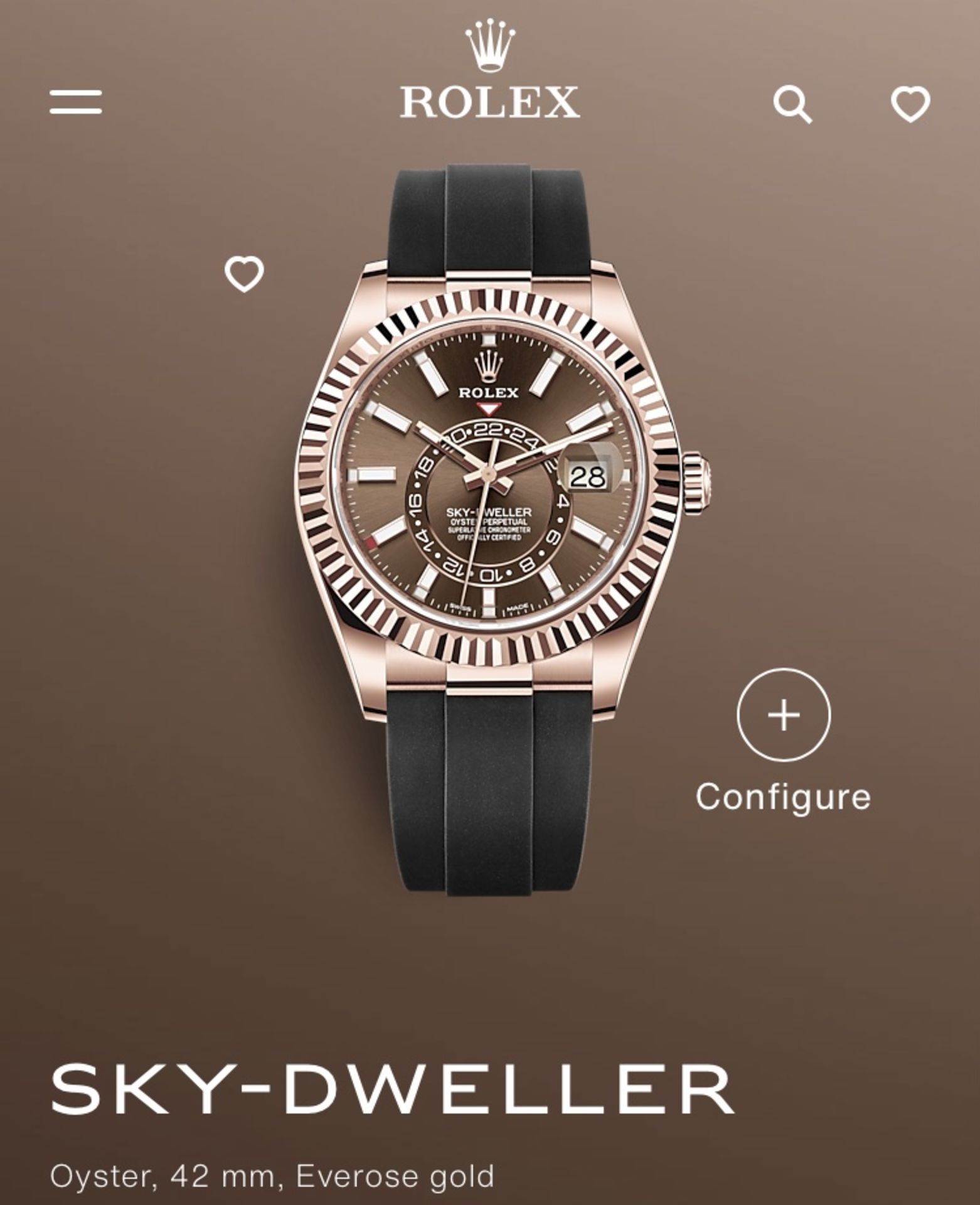 ROLEX SKYDWELLER 18ct EVEROSE GOLD / OYSTERFLEX (2021/NEW/UNWORN) CHOCOLATE DIAL - 42mm-COMPLETE SET - Image 2 of 3