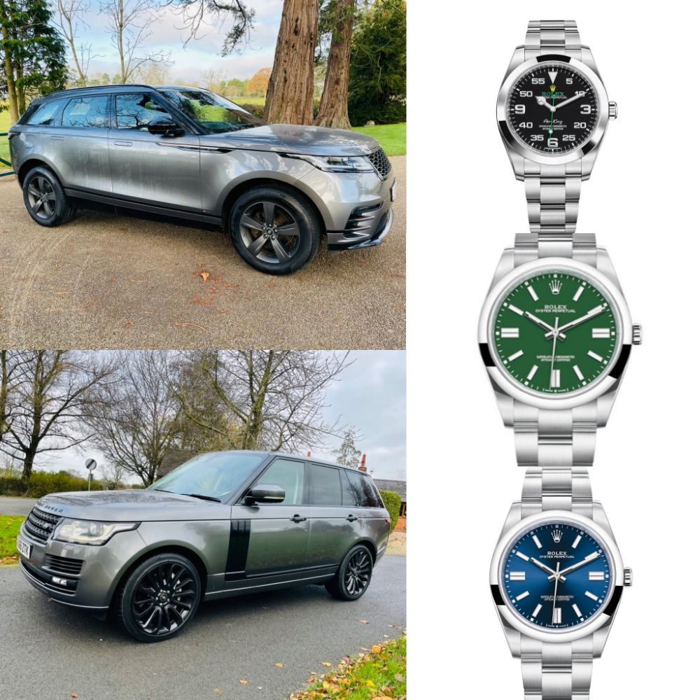 2021 Rolex Oyster Perpetual - 2019 Range Rover Velar - 2019 Mercedes E220d *Cabriolet* - 2017 Range Rover Vogue *Autobiography Ex Celebrity Car*