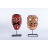 Arte Sud-Est Asiatico Two wooden painted masks Bali, 19th-20th century .