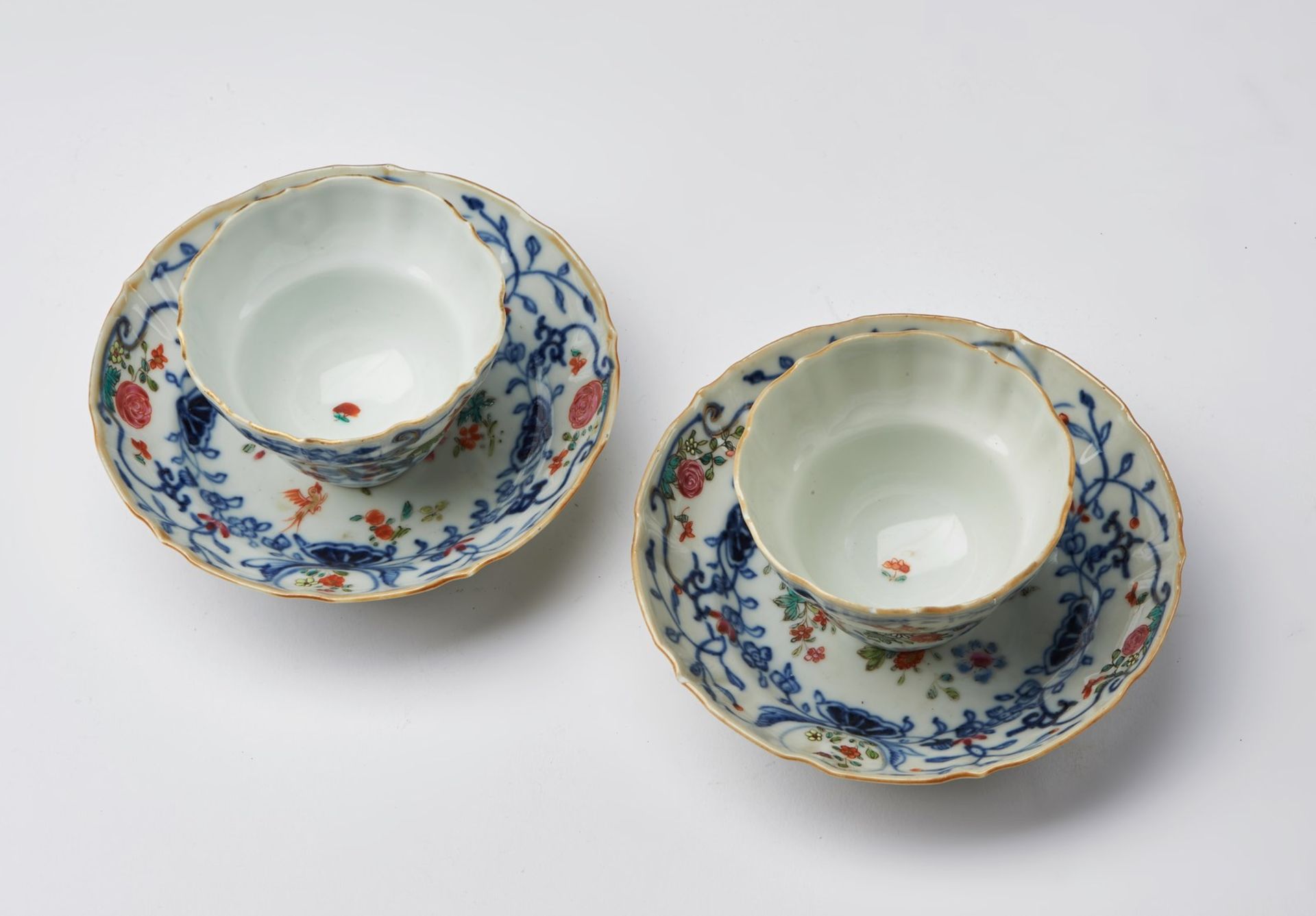 Arte Cinese A pair of porcelain export cups and dishes China, Qing dynasty, 18th century . - Image 5 of 5