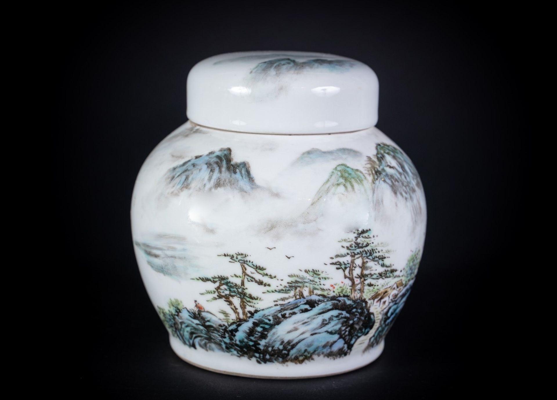 Arte Cinese Two porcelain vases painted with landscapeChina, 20th century . - Image 2 of 6